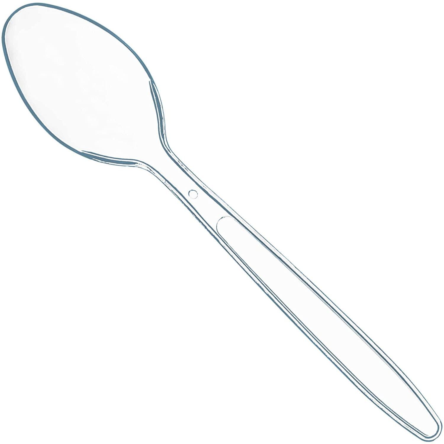 Elegant Clear Heavy-Duty Plastic Disposable Spoons Pack