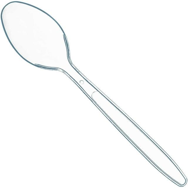 Elegant Clear Heavy-Duty Plastic Disposable Spoons Pack