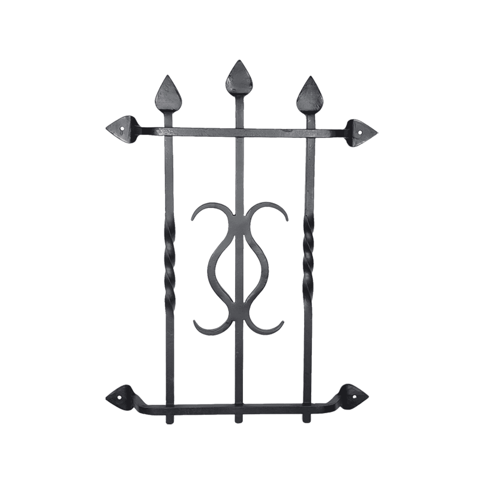 Black Powder Coated Iron Scroll Speakeasy Grille