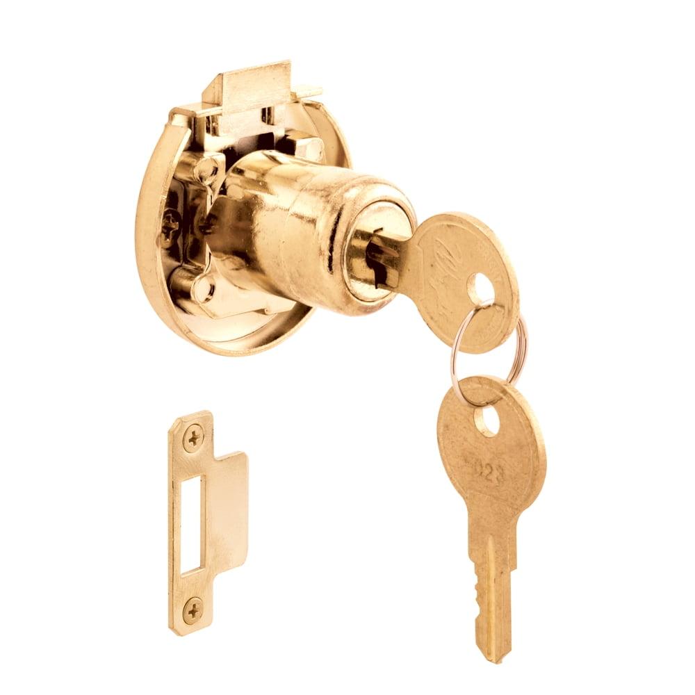 Brass Keyed Spring-Loaded Surface Mount Cabinet Lock