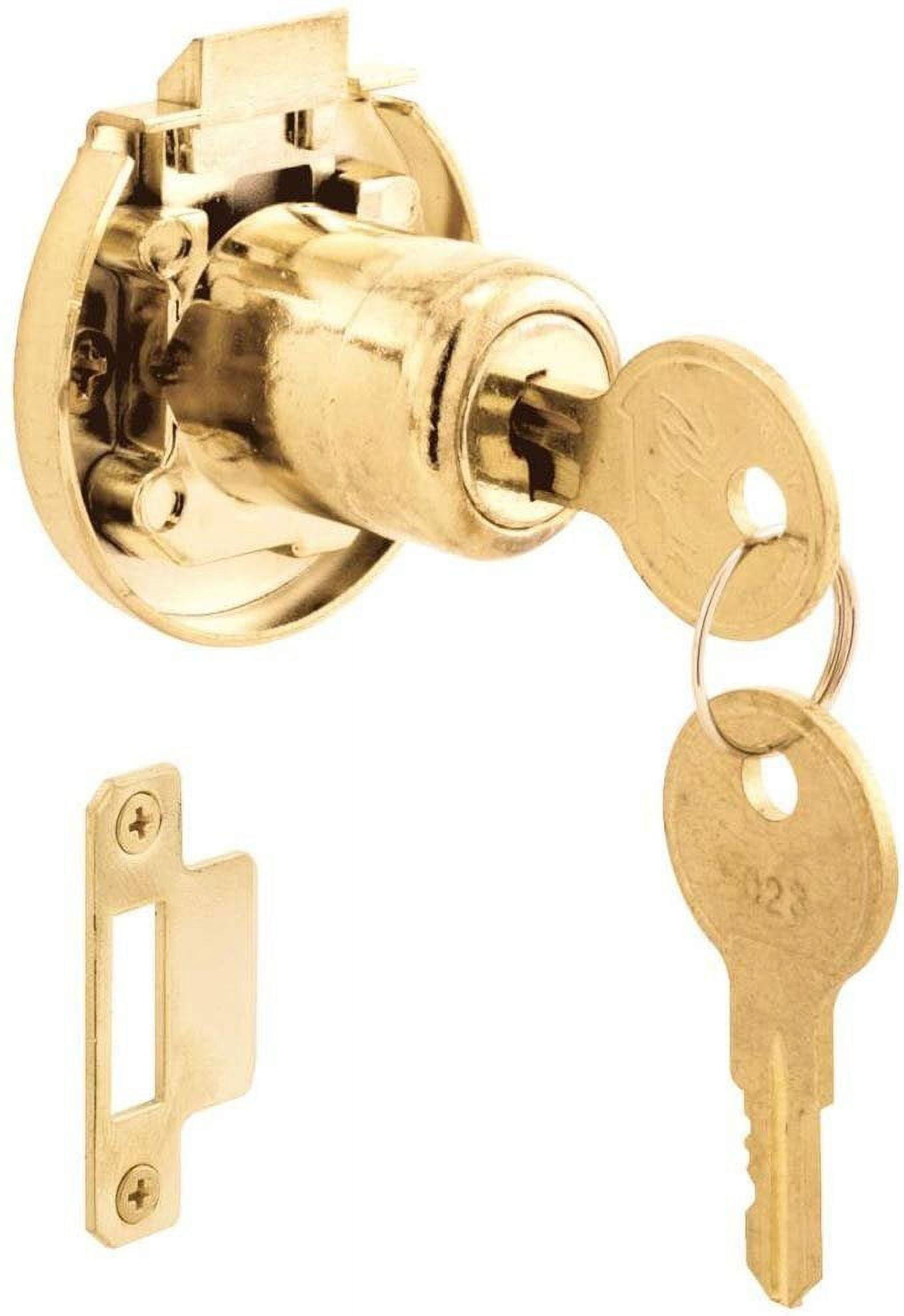 Brass Keyed Spring-Loaded Surface Mount Cabinet Lock