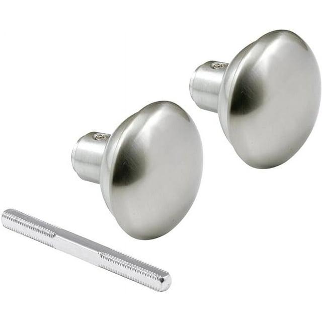 Solid Brass Vintage Door Knob Spindle Set, 2-1/4 In. Outside Diameter, Satin Nickel (Single Pack)