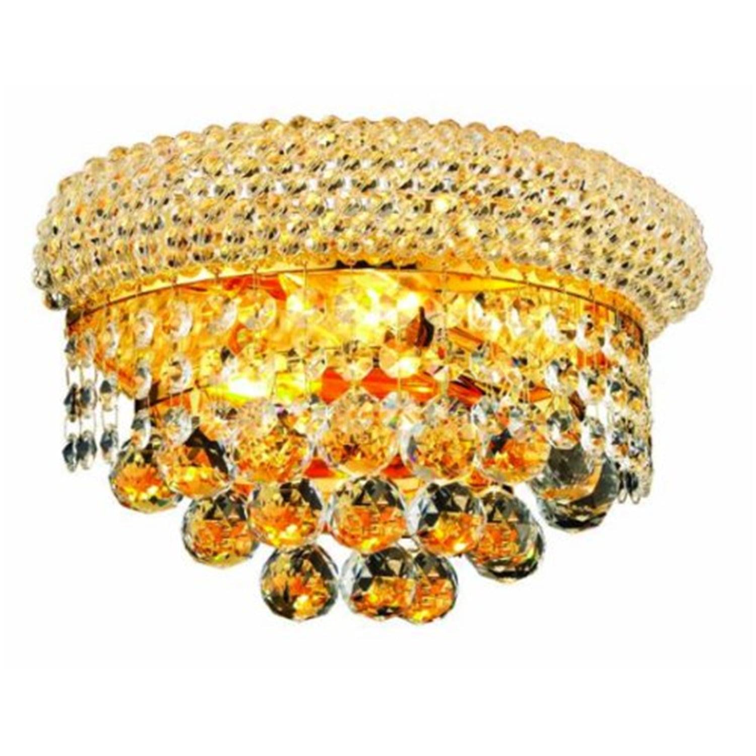 Elegant Lighting Primo 2 light Gold Wall Sconce Clear Royal Cut Crystal