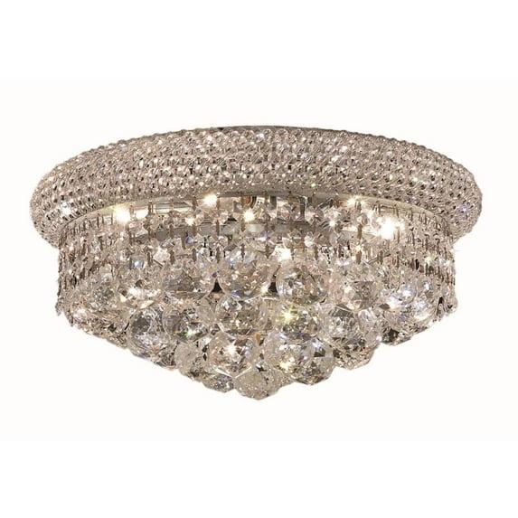 Elegant Lighting Primo 6 light Chrome Flush Mount Clear Royal Cut Crystal