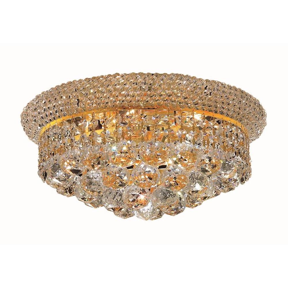 Primo 14'' Gold Flush Mount with Clear Royal Cut Crystal