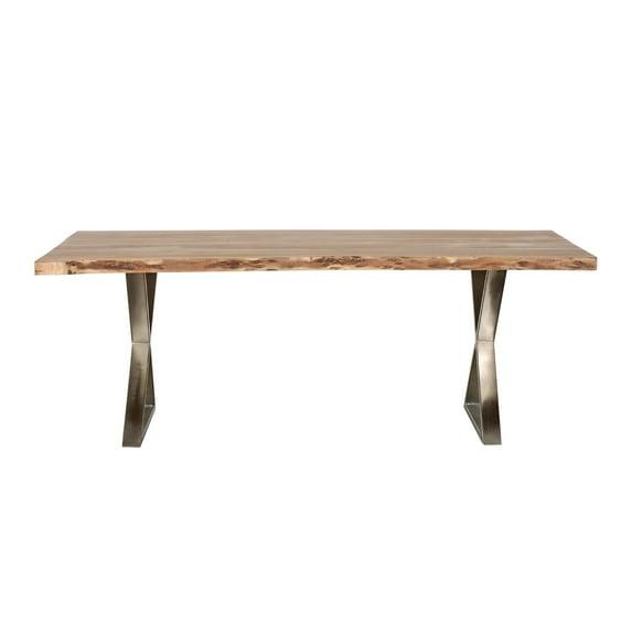 Primo International 51223 70 in. Sutherland Rustic Dining Table, Brown