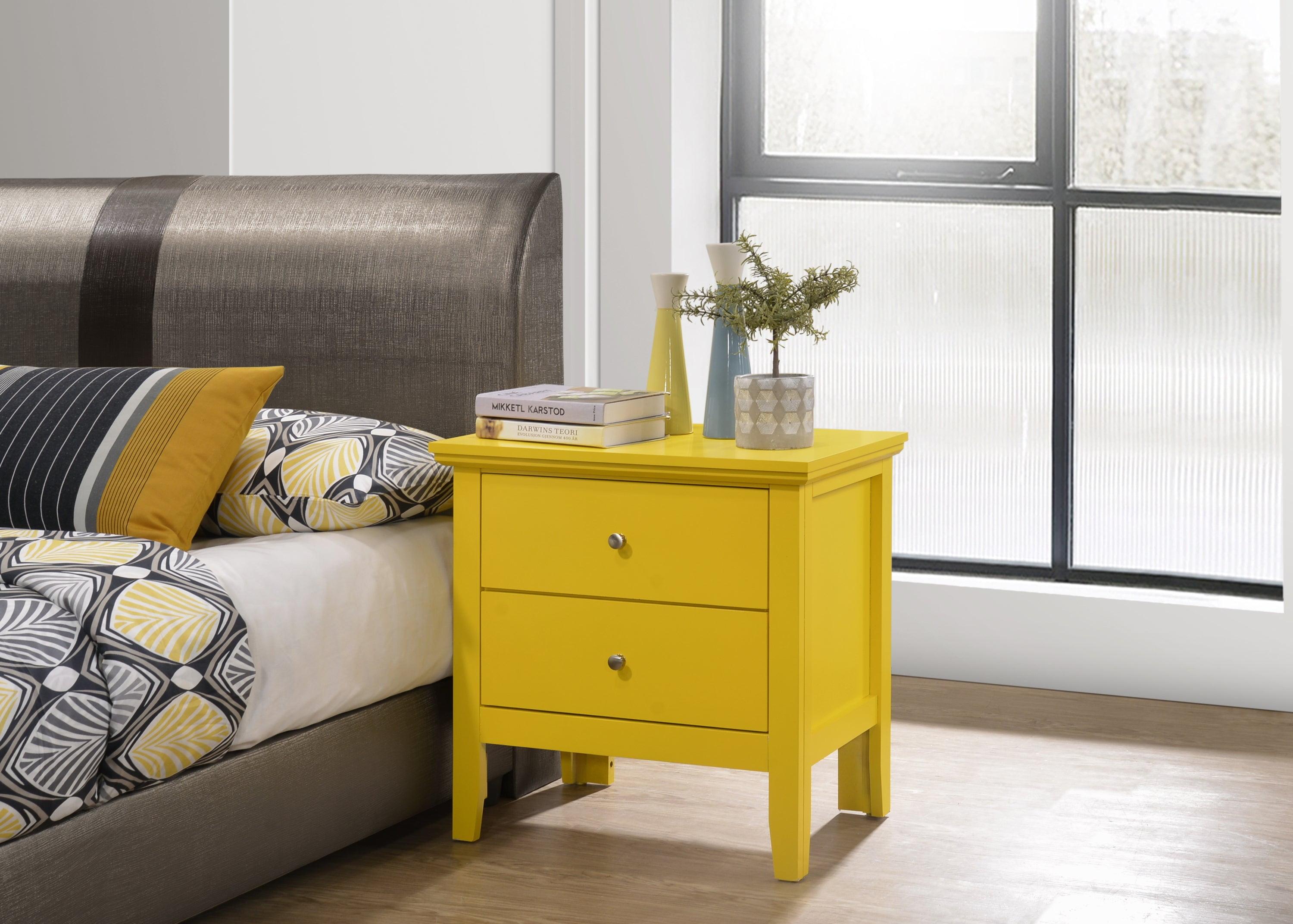 Primo 2-Drawer Yellow Particle Board Nightstand - 24"x16"