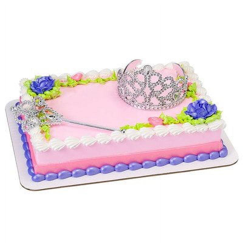 Princess Crown and Scepter Cake Decorating Set in Silver Plastic