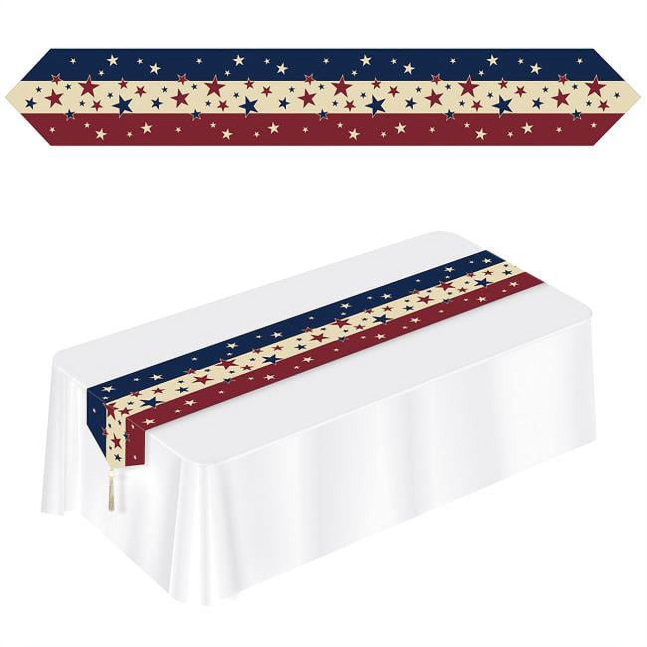 Patriotic Red, White, and Blue Paper Table Runner