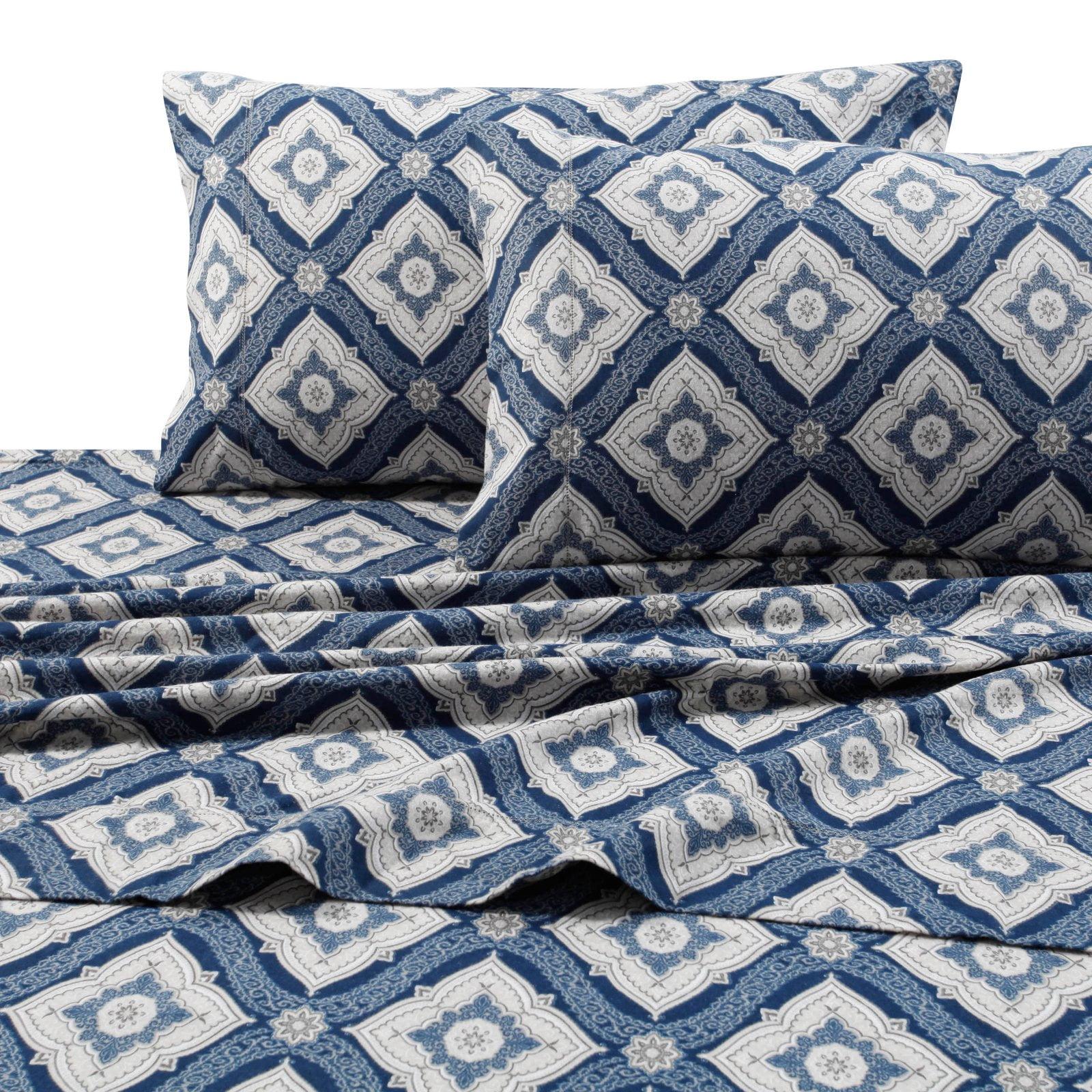 Tribeca Living Printed Deep Pocket Flannel Sheet Set Color: Damask Size: FULL SET