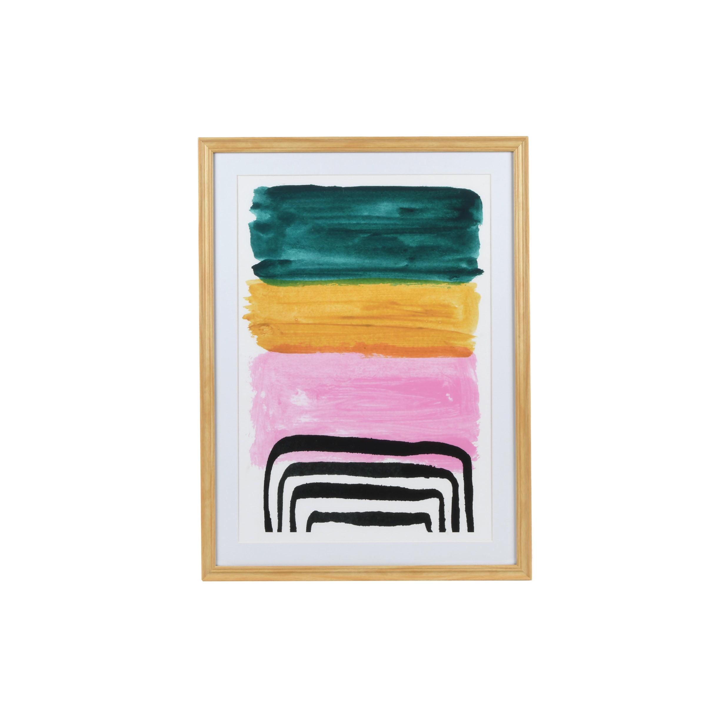 Prinz Abstract Bright Side Portrait 17.7" x 23.75" Framed Wall Art, Matted Gallery Frame