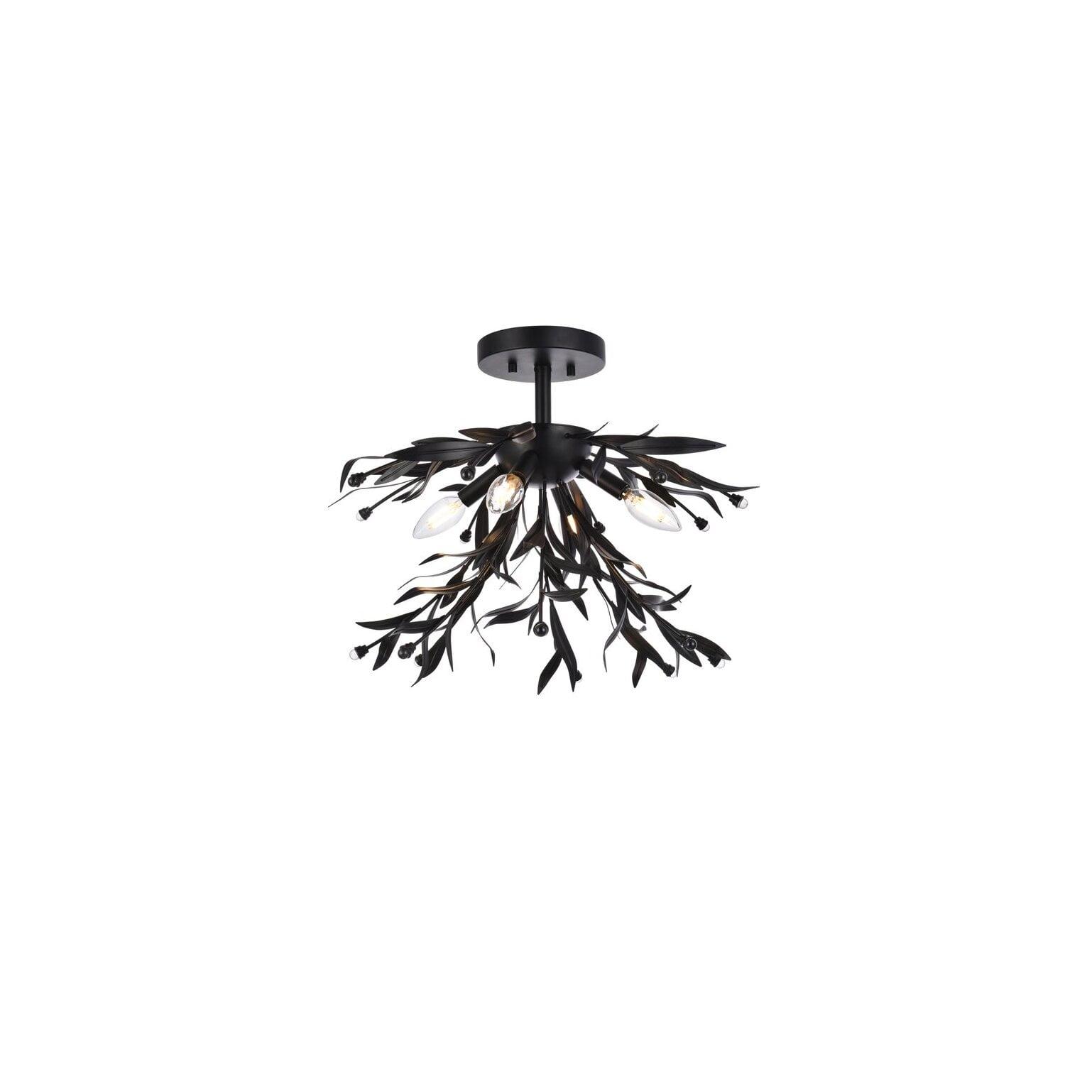 Elegant Lighting Priscilla 18.5 inch flush mount in black