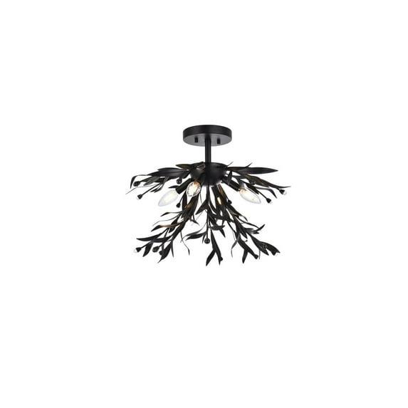 Elegant Lighting Priscilla 18.5 inch flush mount in black