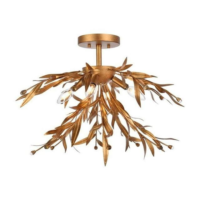 Elegant Lighting Priscilla 23 inch flush mount in gold leaf