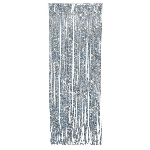 Prismatic Silver Foil Fringe Door Curtain Party Streamers 8' x 3' by Way to Celebrate