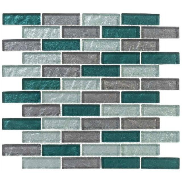 Andova Pristine 1" x 3" Glass Tile Mosaic Sheet Kitchen Backsplash, Bathroom, Shower, Pool, Wall and Floor Tile