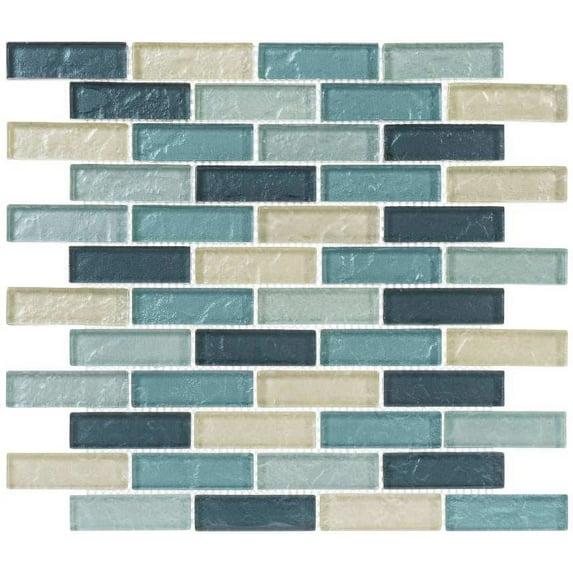 Andova Pristine 1" x 3" Glass Tile Mosaic Sheet Kitchen Backsplash, Bathroom, Shower, Pool, Wall and Floor Tile