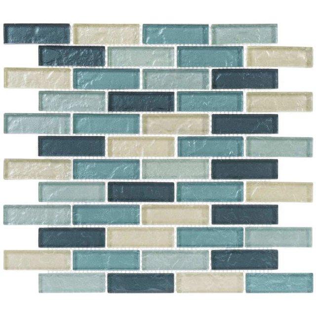 Andova Pristine 1" x 3" Glass Tile Mosaic Sheet Kitchen Backsplash, Bathroom, Shower, Pool, Wall and Floor Tile