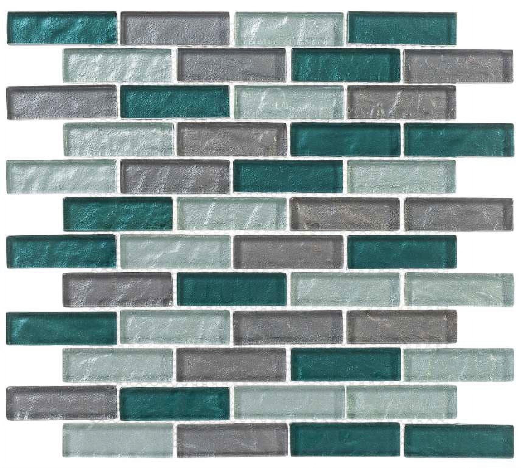 Andova Pristine 1" x 3" Glass Tile Mosaic Sheet Kitchen Backsplash, Bathroom, Shower, Pool, Wall and Floor Tile