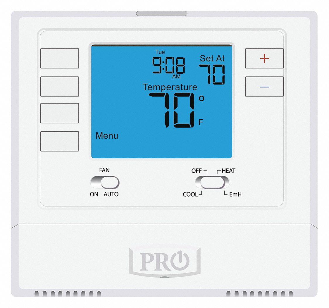 PRO1 IAQ T725 Programmable 2H/1C Digital Heat Pump Thermostat with 4 sq. in. Display