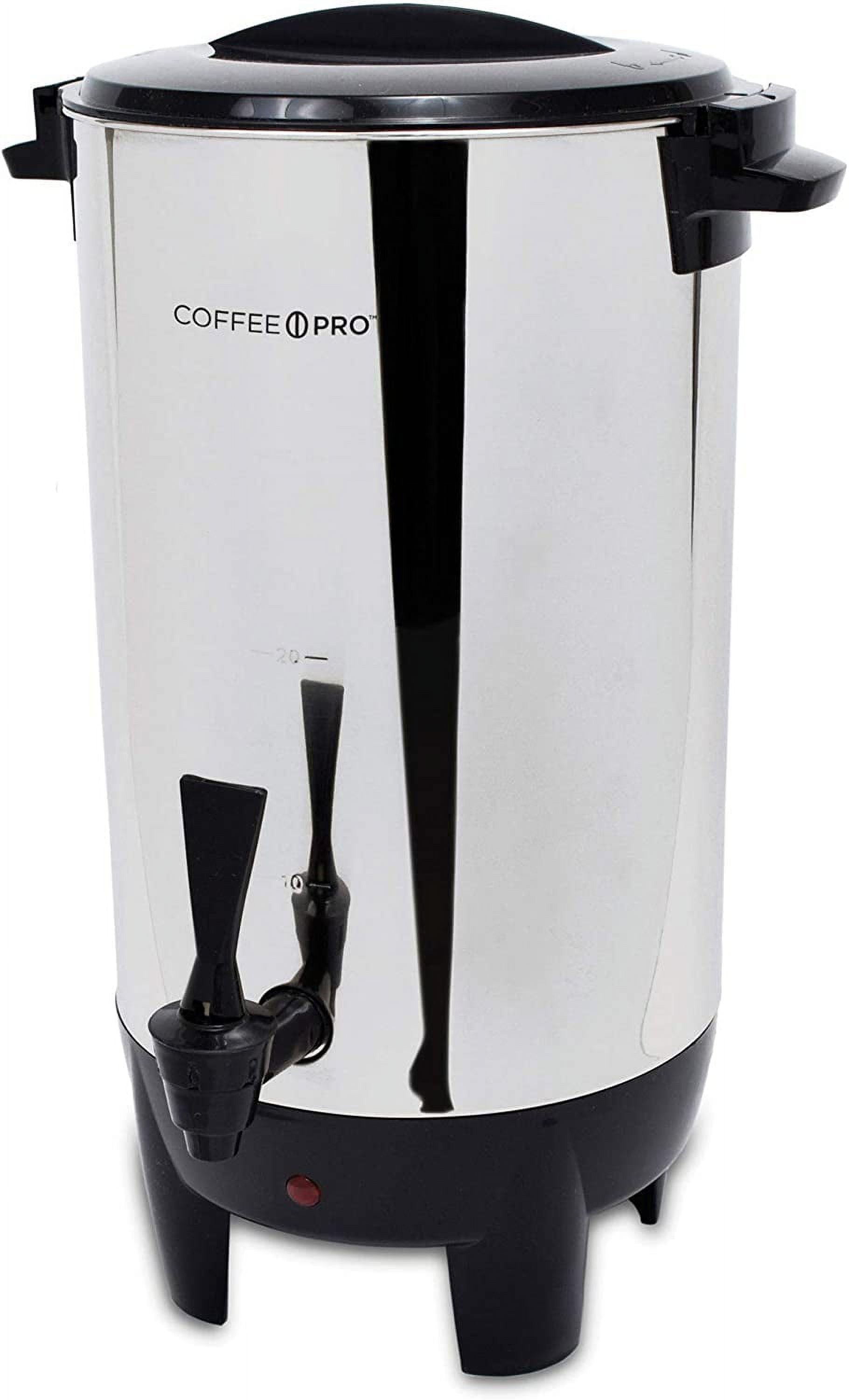 Stainless Steel 30-Cup Coffee Urn with Filter Basket