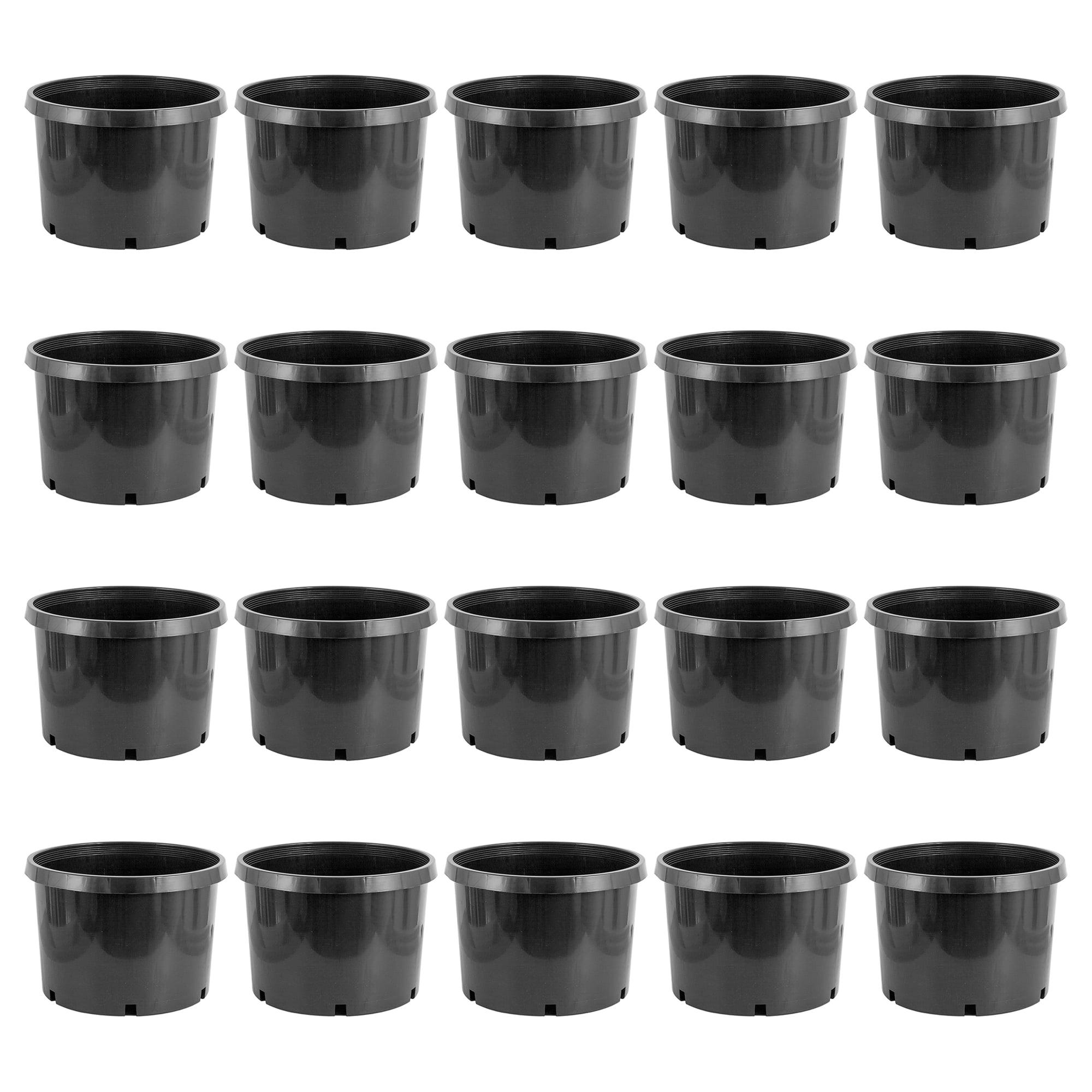 Pro Cal HGPK10PHD Round Circle 10 Gallon Wide-Base Durable Injection Molded Plastic Garden Plant Nursery Pot for Indoor or Outdoor (Set of 20)