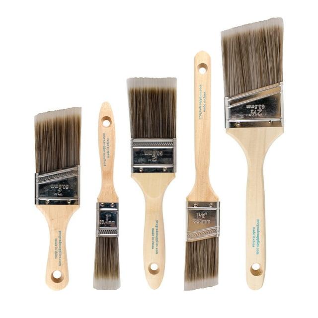 Pro Grade Premium Paint Brushes, 5 Piece Variety Set, Interior/Exterior Painting