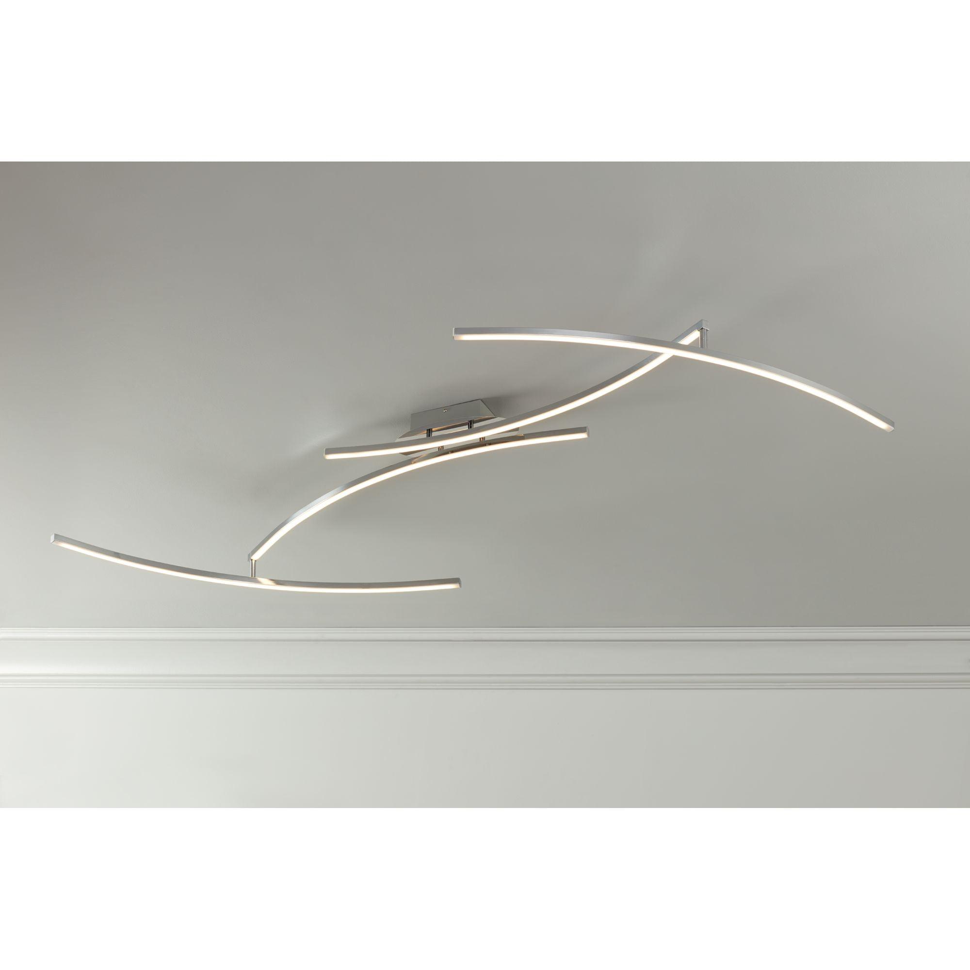 Pro Track Wilfax 4-Arm LED Ceiling Track Light Fixture Kit Adjustable Silver Chrome Finish Modern Large Kitchen Bathroom Living Room 97 1/2" Wide
