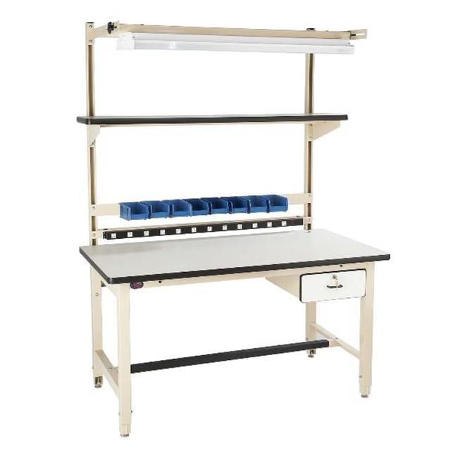 Global Industrial B2334702 72 x 30 in. ESD Laminate Top Bench-In-A-Box Standard Workbench, Beige