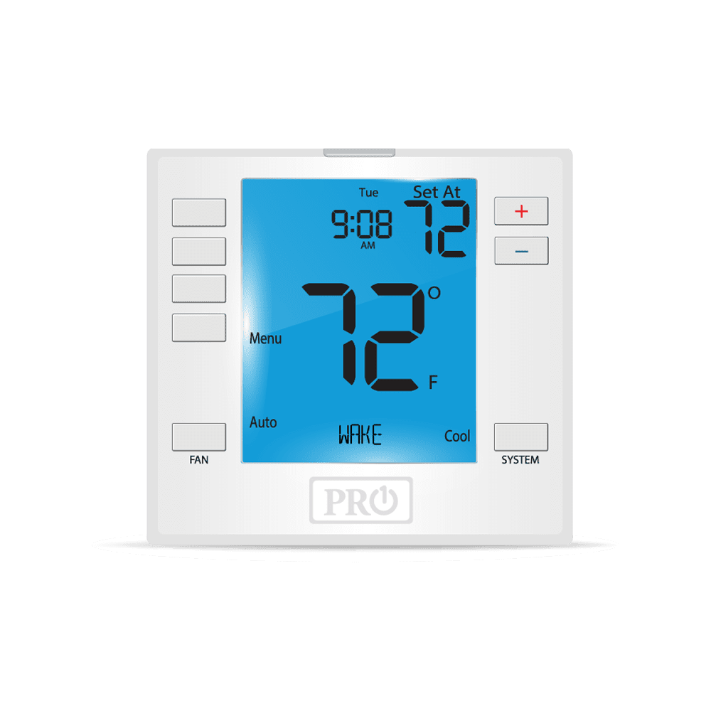 PRO1 IAQ T755 3 Hot/2 Cold 7 Day Thermostat with 4-Sq-Inch Screen , White