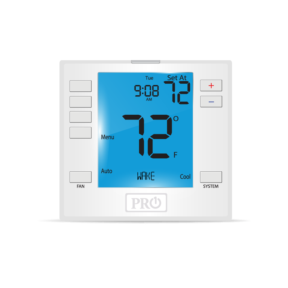 PRO1 IAQ T755 3 Hot/2 Cold 7 Day Thermostat with 4-Sq-Inch Screen , White