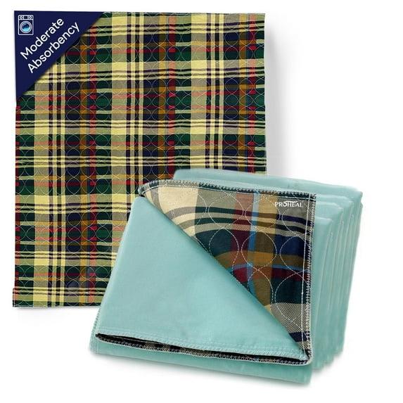 MaxProtect Highland Plaid Reusable Pee Pads for Dogs, Training Underpads - 12 Pack, 34" x 36"