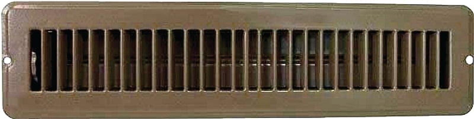 Brown Steel 2 x 14 Floor Register with Adjustable Damper