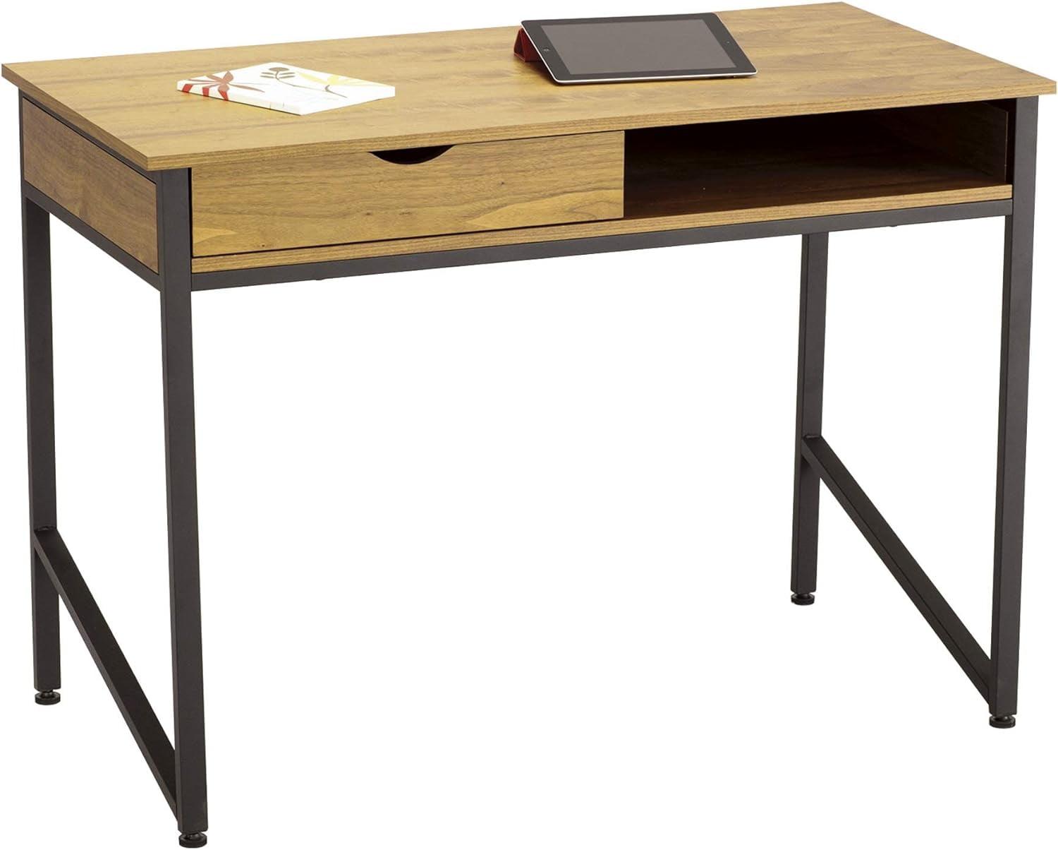 Sleek Black Single-Drawer Desk with Contemporary Legs