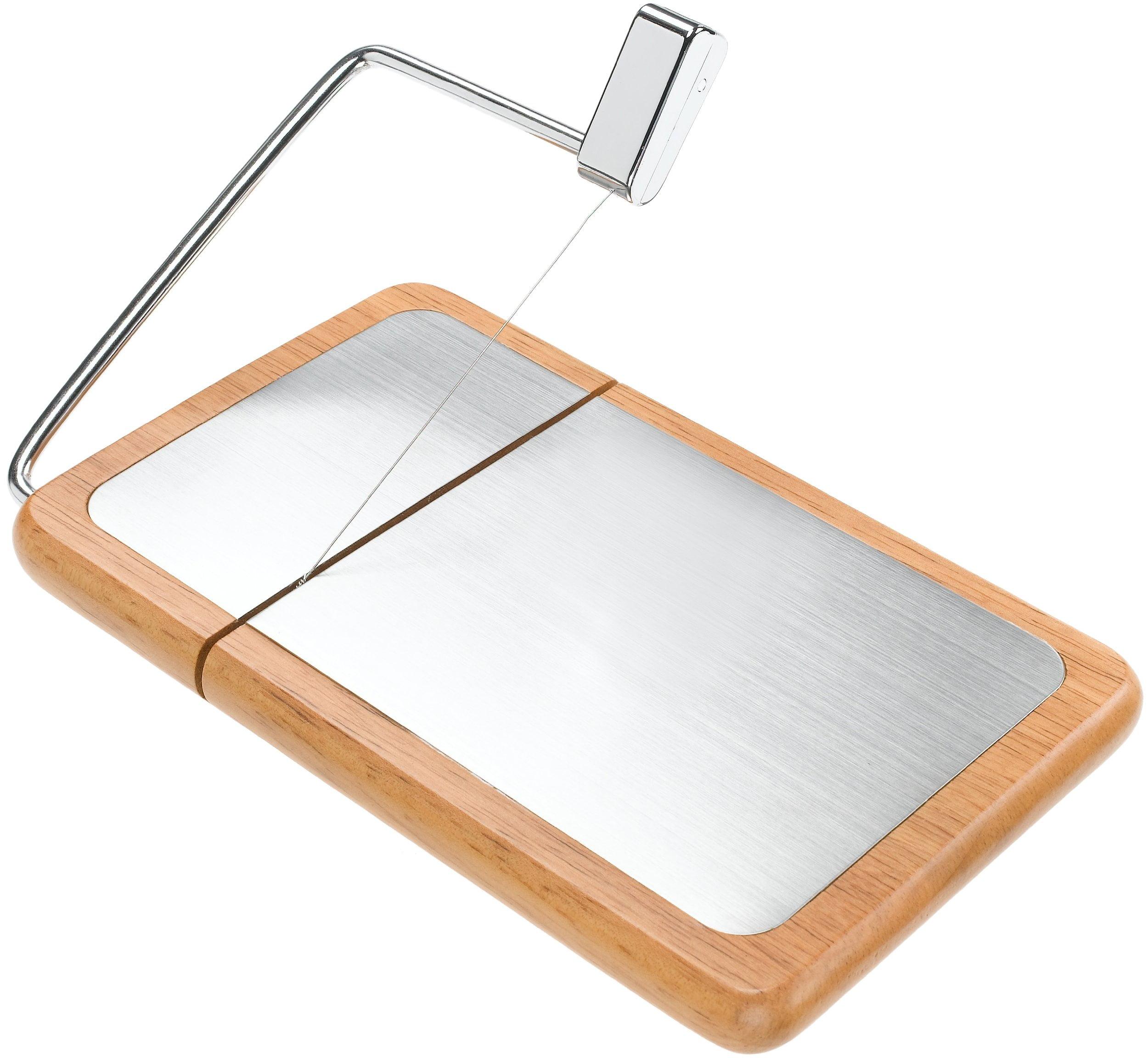 Beechwood and Stainless Steel Cheese Slicer with Non-Slip Feet