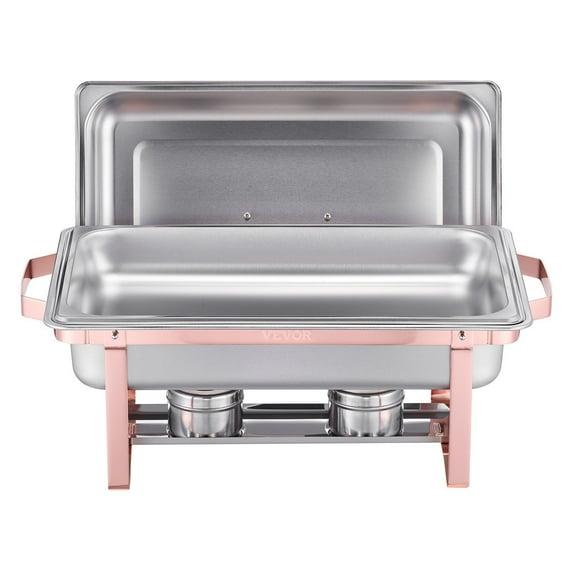 KFFKFF 2 Pack Chafing Dish Buffet Set, 8 Qt Stainless Steel Chafing Dishes with 2 Full Size Trays, Lid, Water Tray, Stand, and Fuel Holder, Ideal for Parties, Events, Wedding, Camping, Dinner