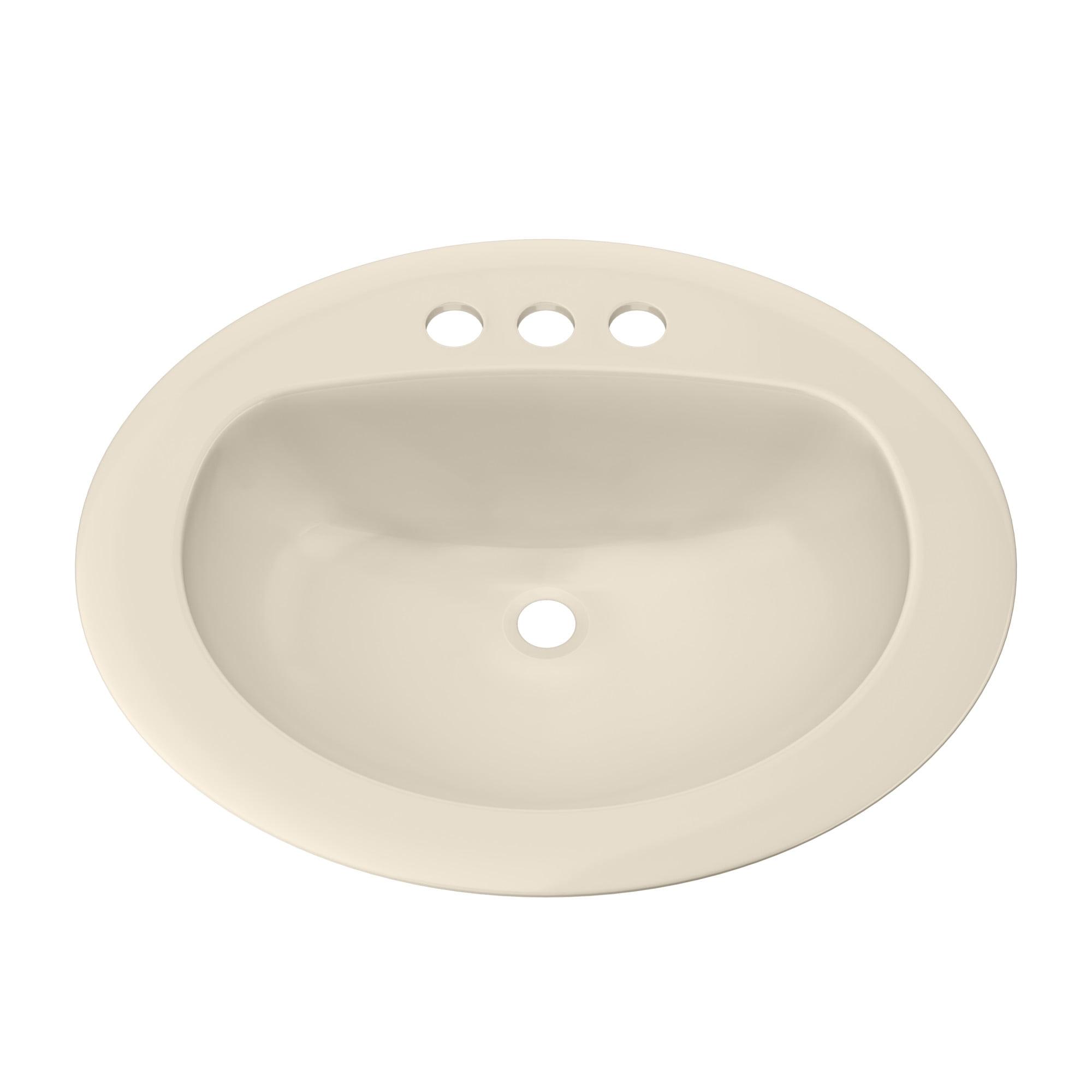 Proflo 17'' Vitreous China Oval Bathroom Sink with Overflow