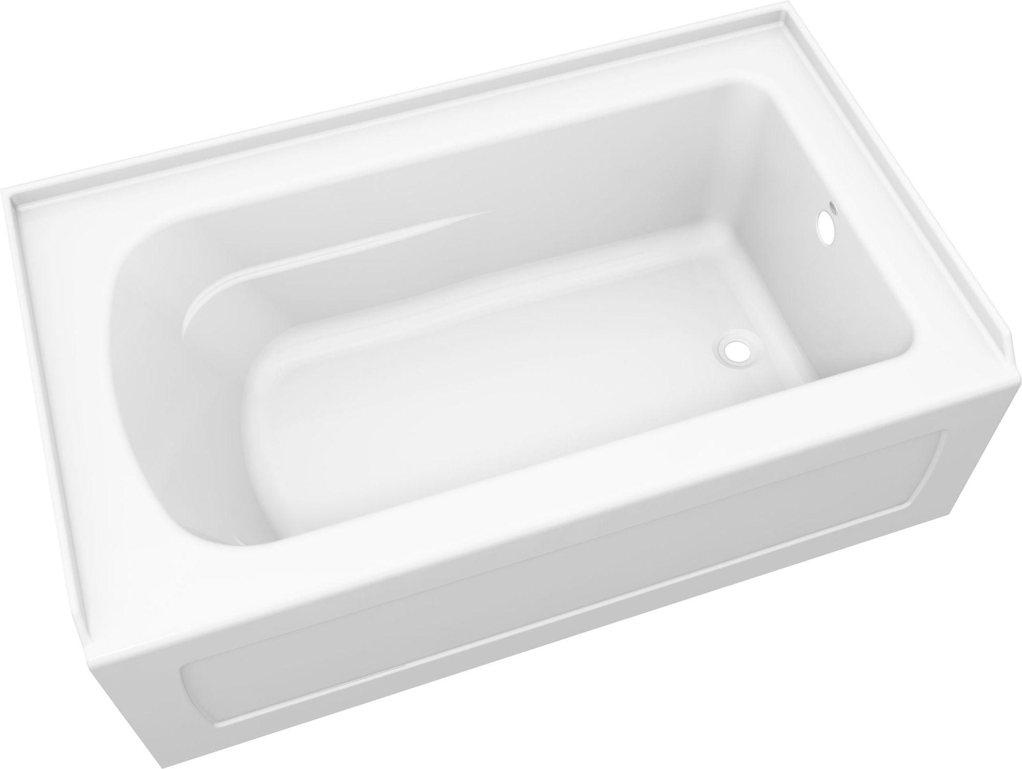 White Acrylic 60'' x 36'' Alcove Soaking Bathtub