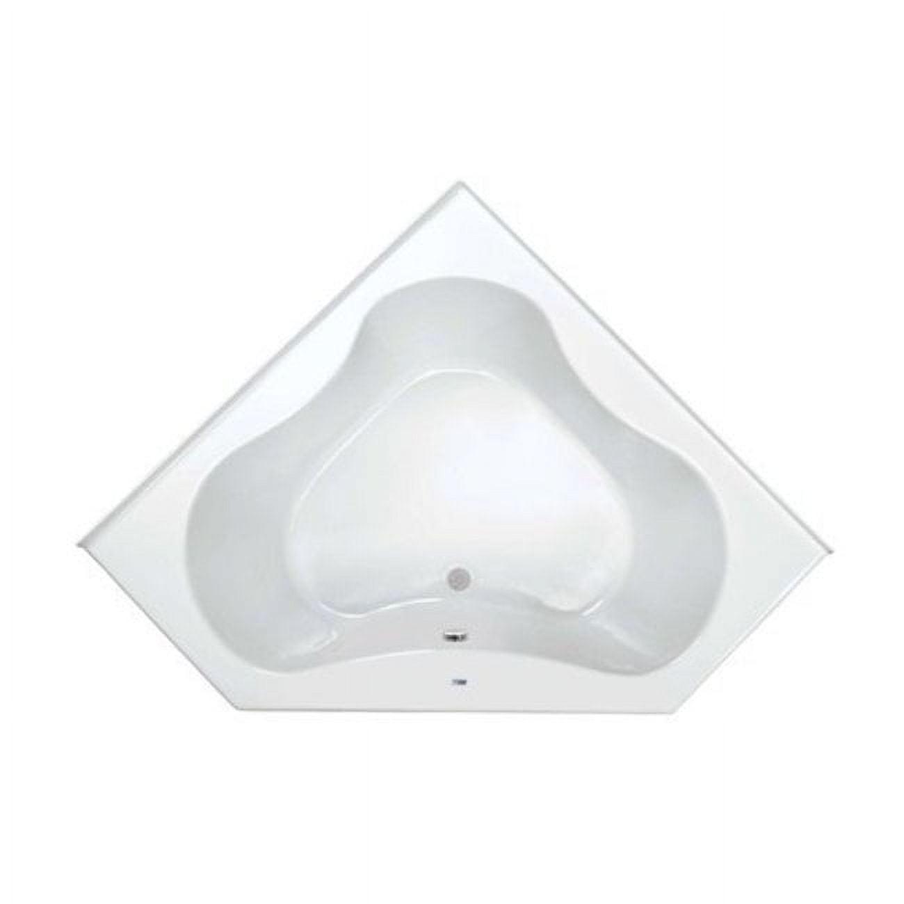 60'' White Corner Acrylic Soaking Bathtub for Two