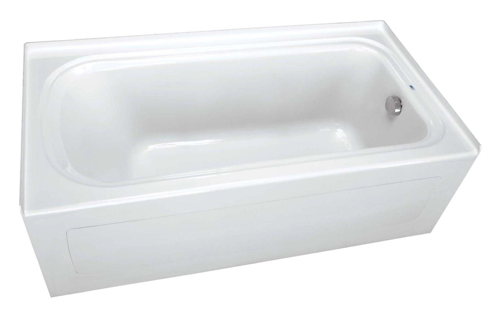 72" White Acrylic Alcove Soaking Bathtub with Left Drain