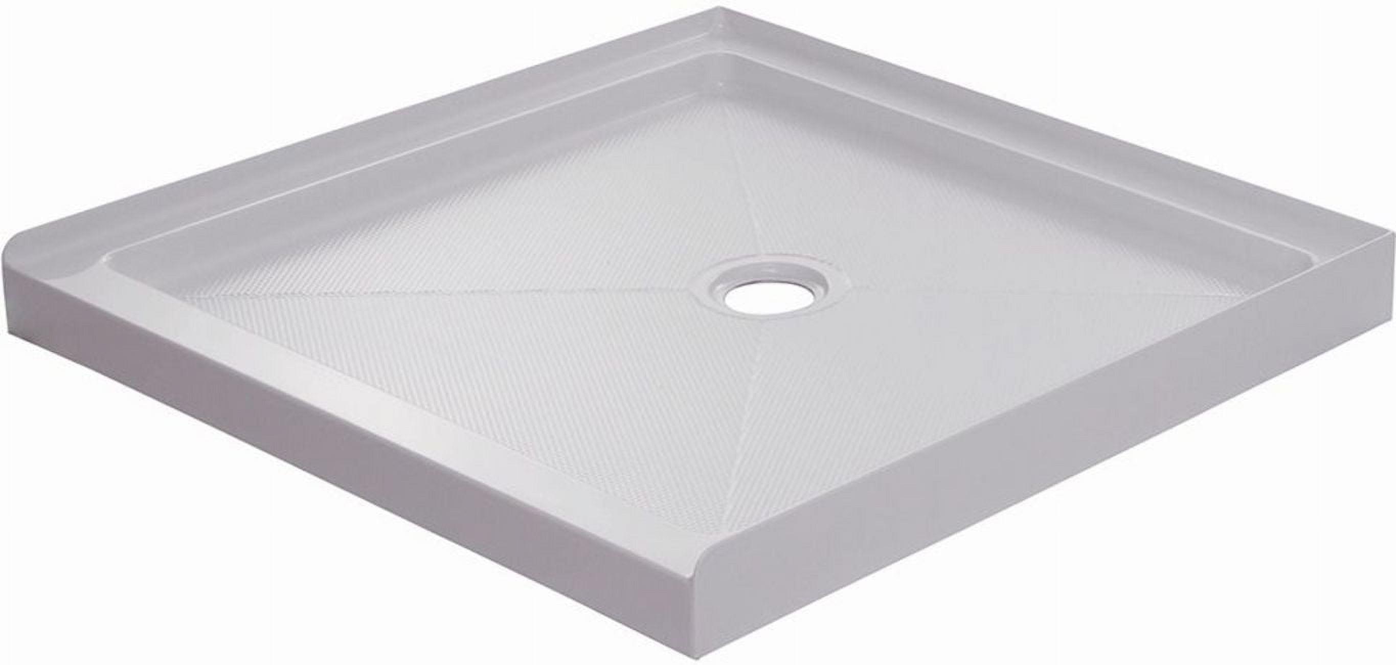 White Acrylic 36'' x 36'' Square Shower Base with Center Drain