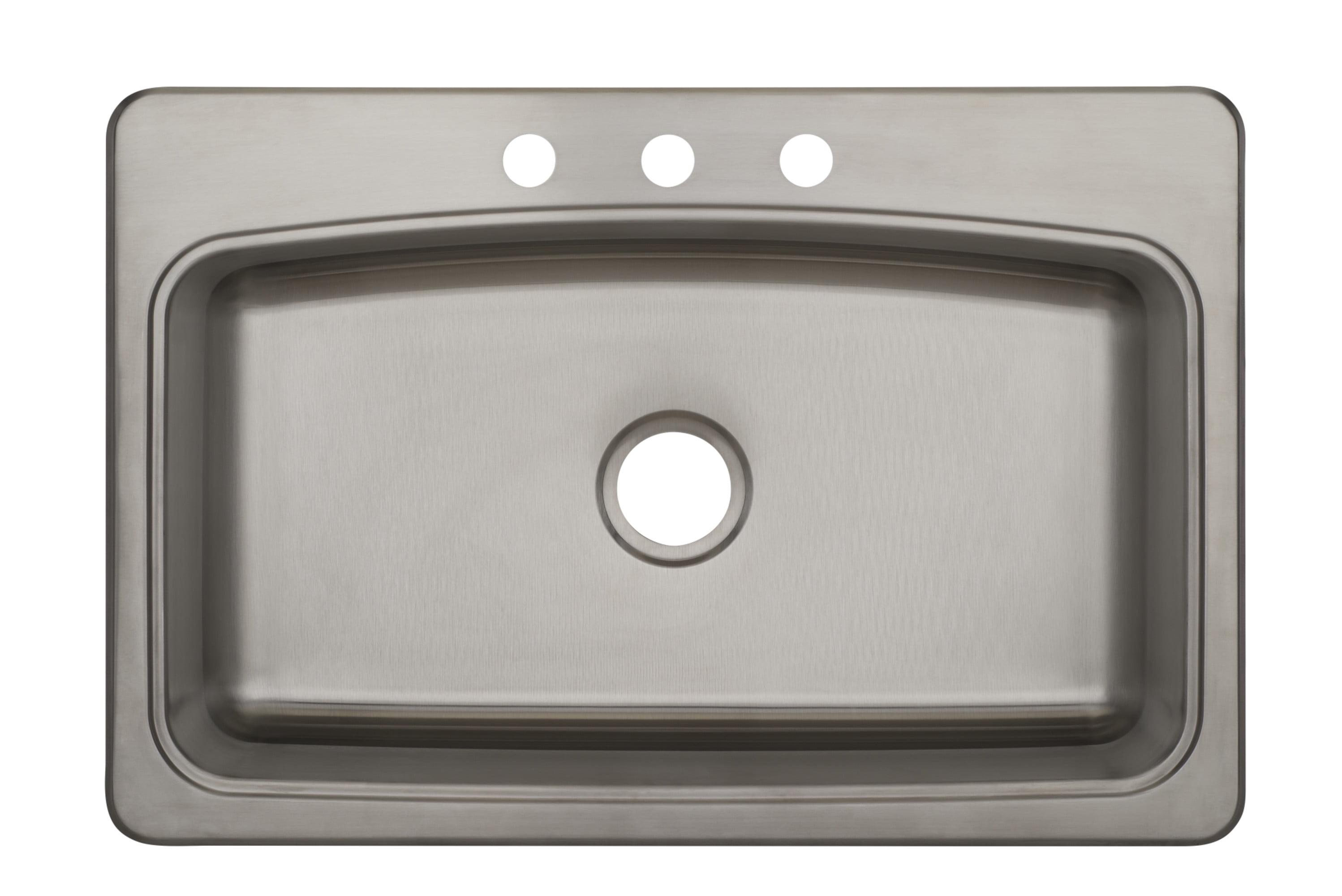 33'' Stainless Steel Drop-In Single Bowl Kitchen Sink