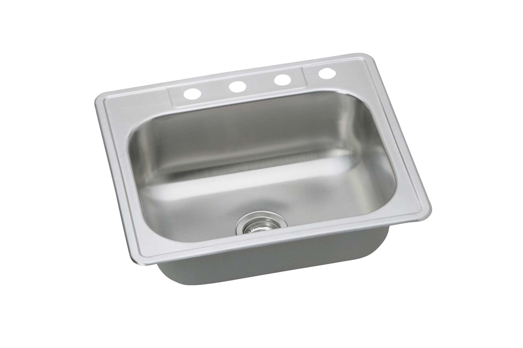 25'' Drop-In Single Bowl Stainless Steel Kitchen Sink