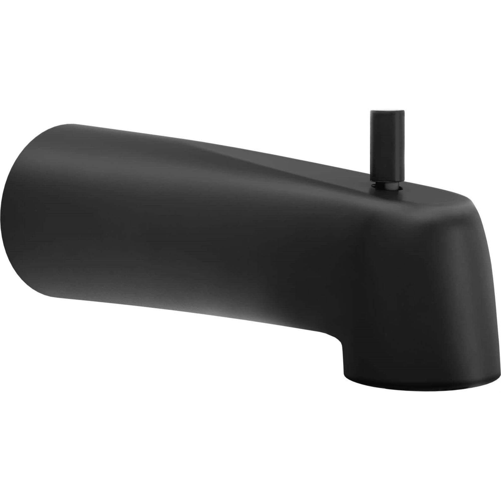 Matte Black Wall Mounted Tub Spout with Diverter