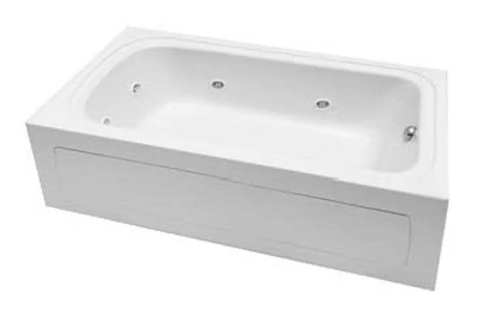 72'' White Acrylic Alcove Whirlpool Bathtub with Jets