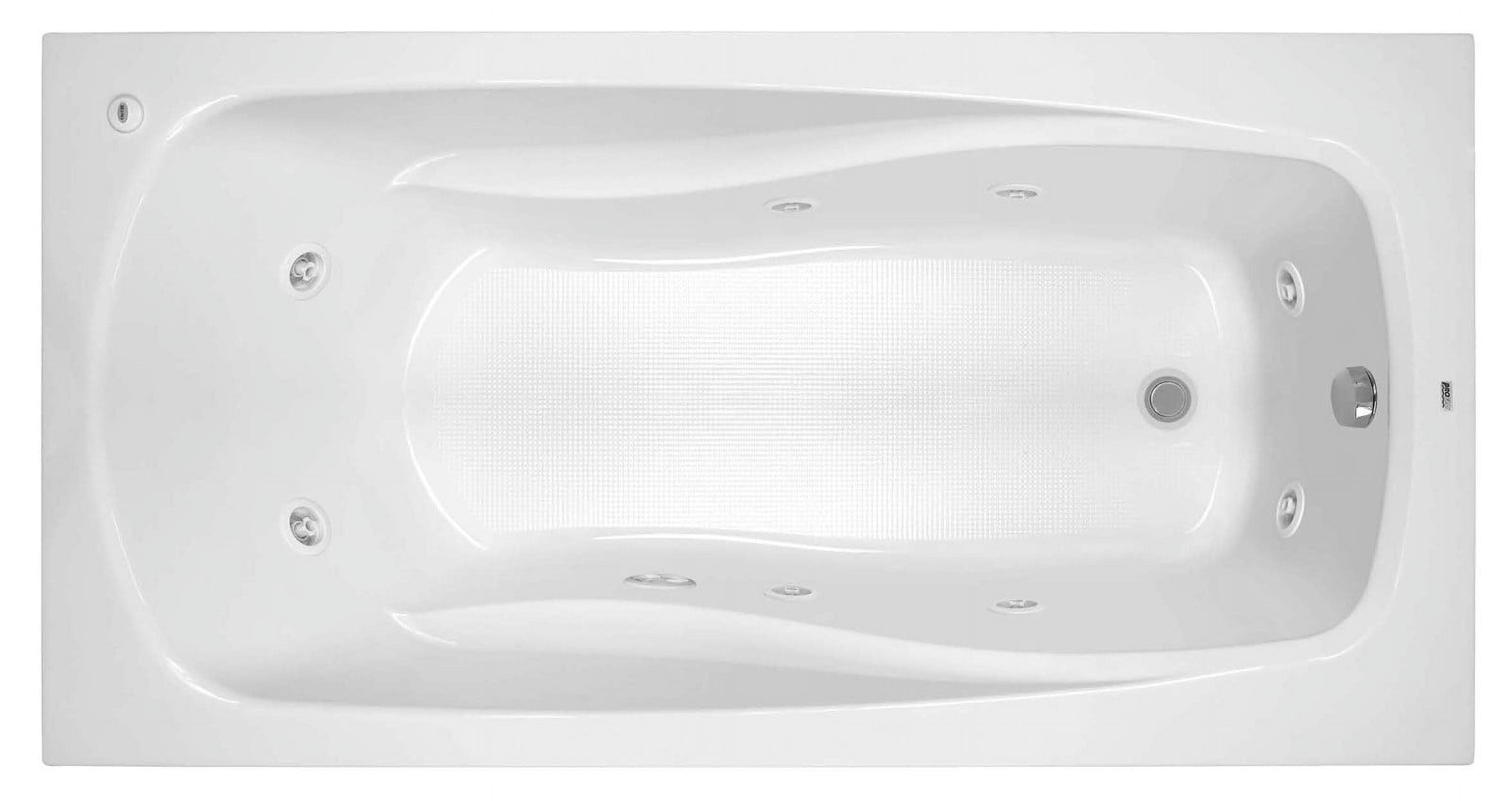 72'' White Acrylic Drop-In Whirlpool Bathtub with 8 Jets