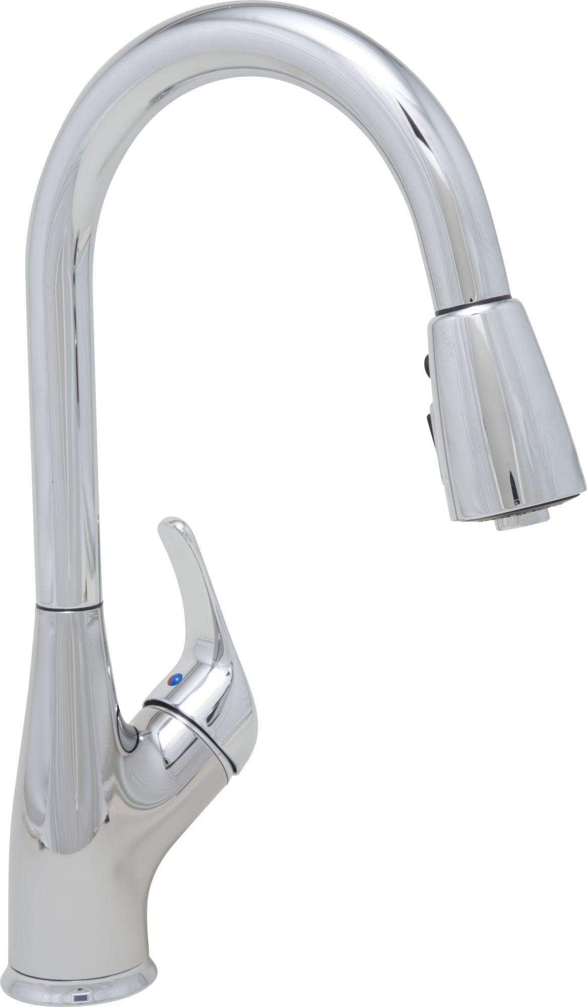 Chrome Single Hole Pull Down Kitchen Faucet with Swivel Spout