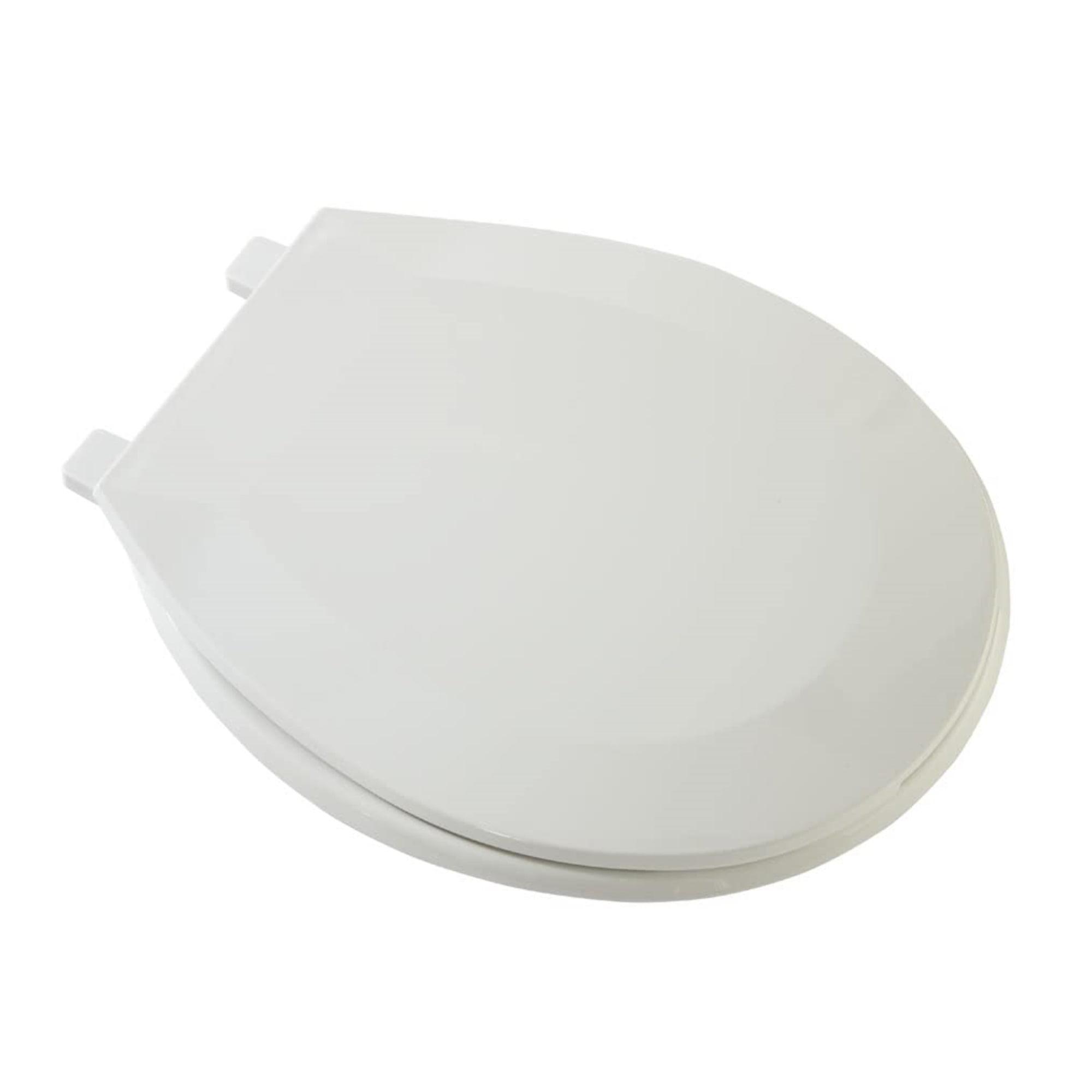 Biscuit Round Plastic Closed-Front Toilet Seat with Cover