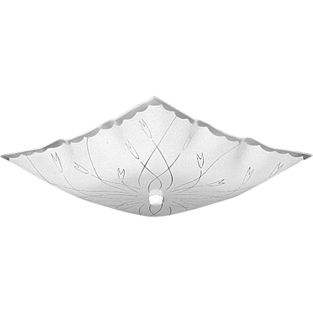 White Square Glass 12" Ceiling Light Fixture