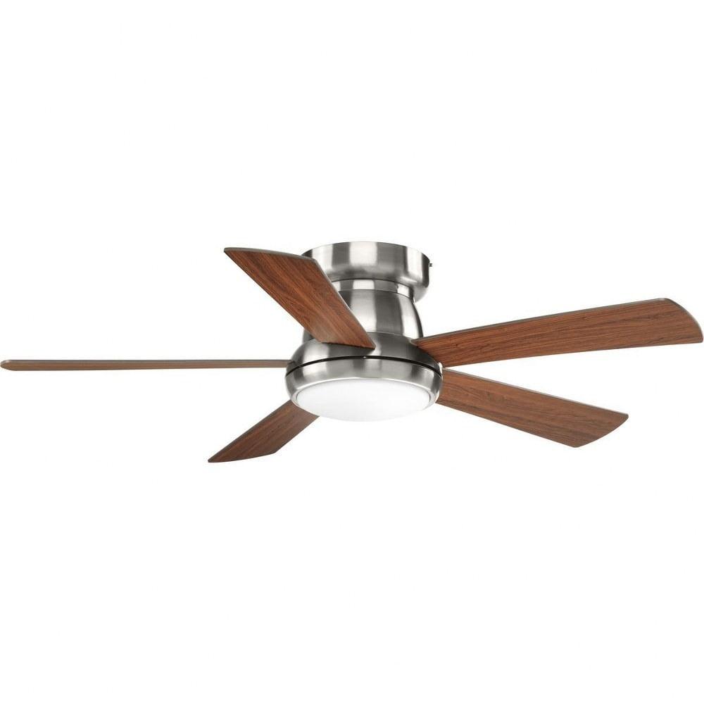 Vox 52'' Brushed Nickel Low Profile Ceiling Fan with LED Light